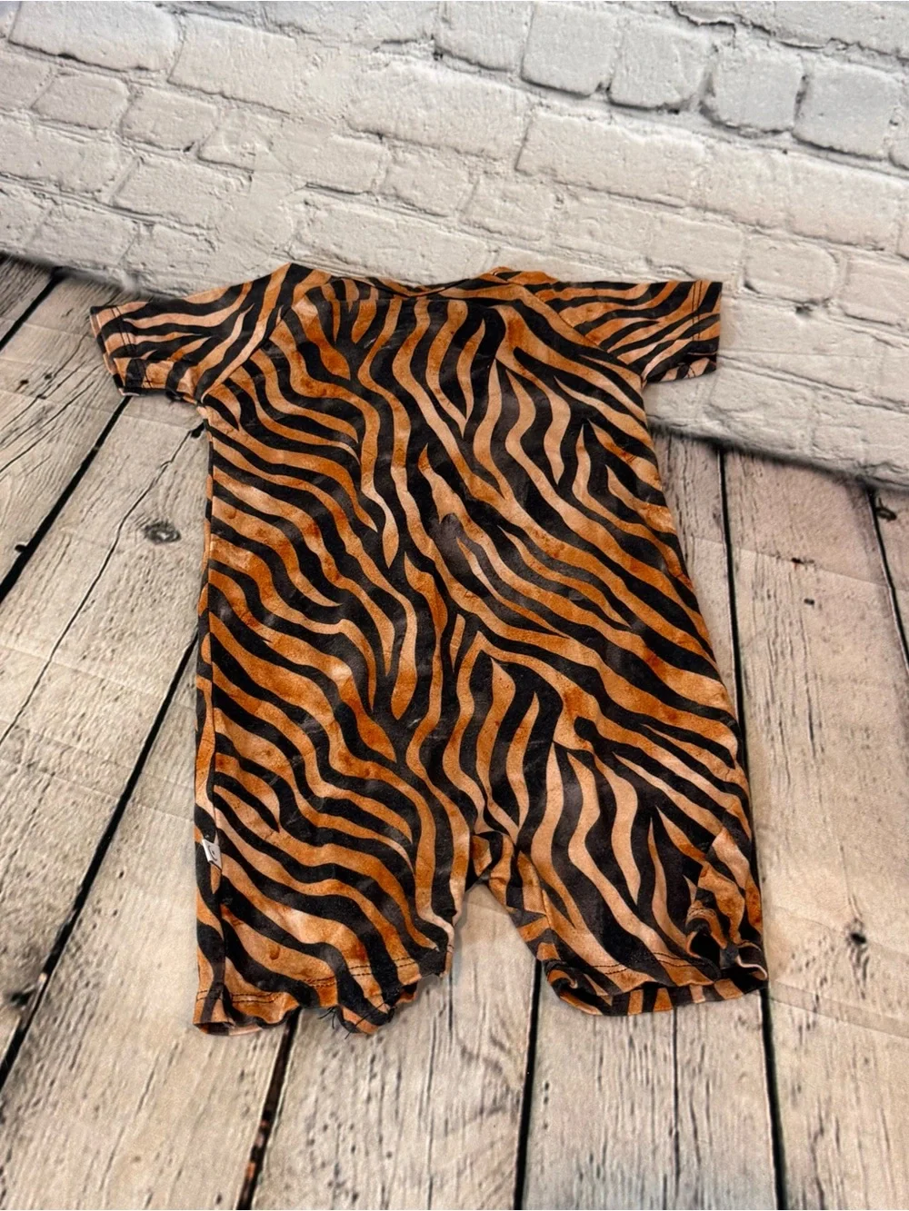 Snuggle Bum Tiger Pattern Bamboo Shortie Romper